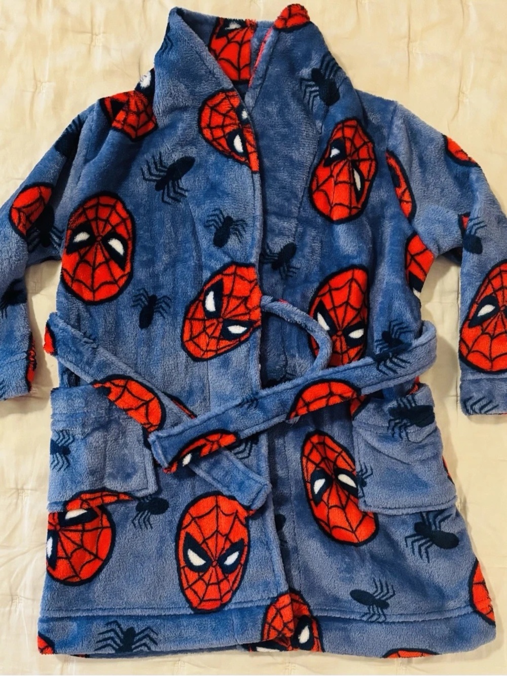 Marvel Blue and Red Spider-Man Plush Kids Robe